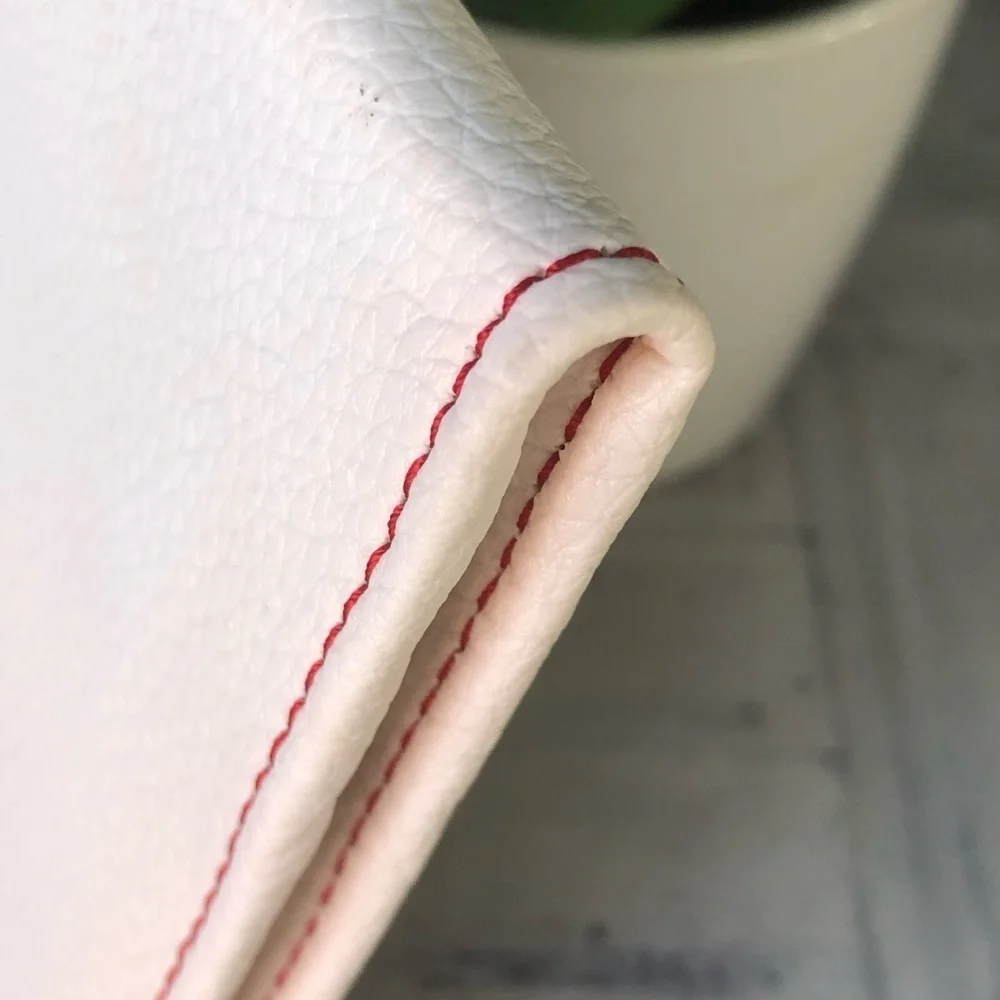 Elegant White Leather Clutch